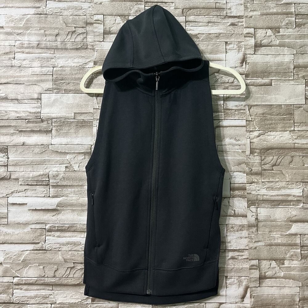 The North Face Women's Size XS Hooded Full Zip Slacker Vest Black Side Slit Warm